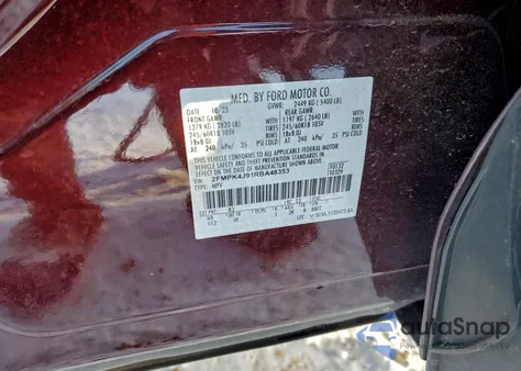 2024 Ford Edge Sel из США, поврежденный, VIN 2FMPK4J91RBA48353